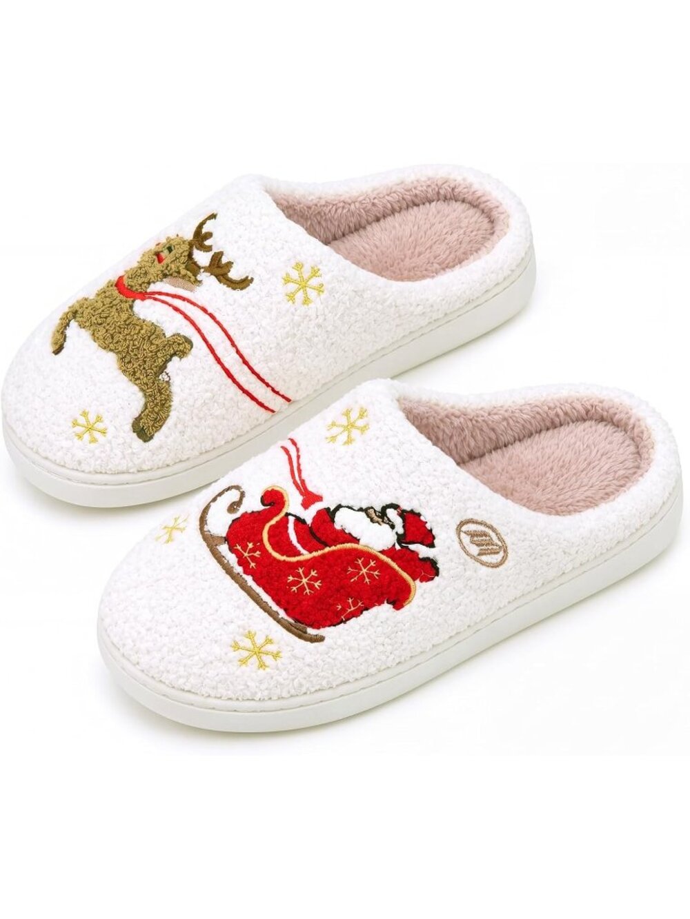 🎄Unisex Combination M Memory Foam Fuzzy Non-Slip Cozy Plush Christmas Slippers